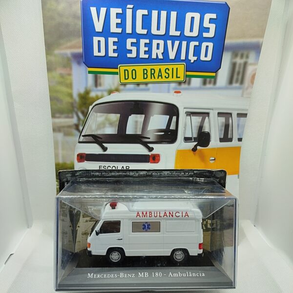 MERCEDES MB 180 AMBULÂNCIA ED. 16 - Veículos de Serviço Do Brasil - Miniatura 1/43