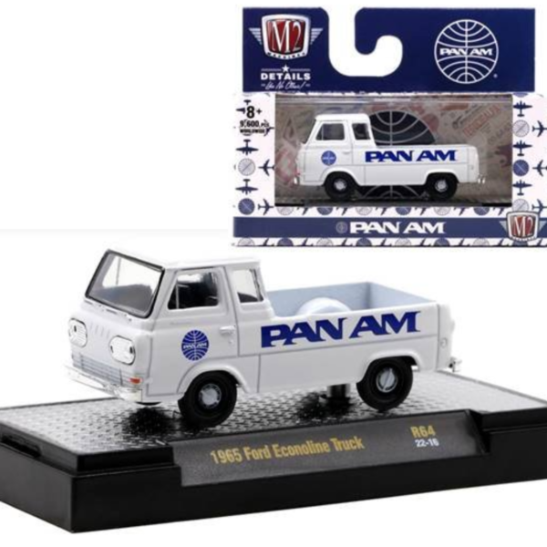 Picape Ford Econoline Truck (1965) - PAN AM - Miniatura M2 MACHINES 1/64